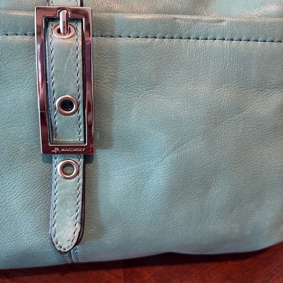 B. Makowsky  crossbody bag  shoulder bag  leather seafoam green  3 ext. pockets - Picture 14 of 17